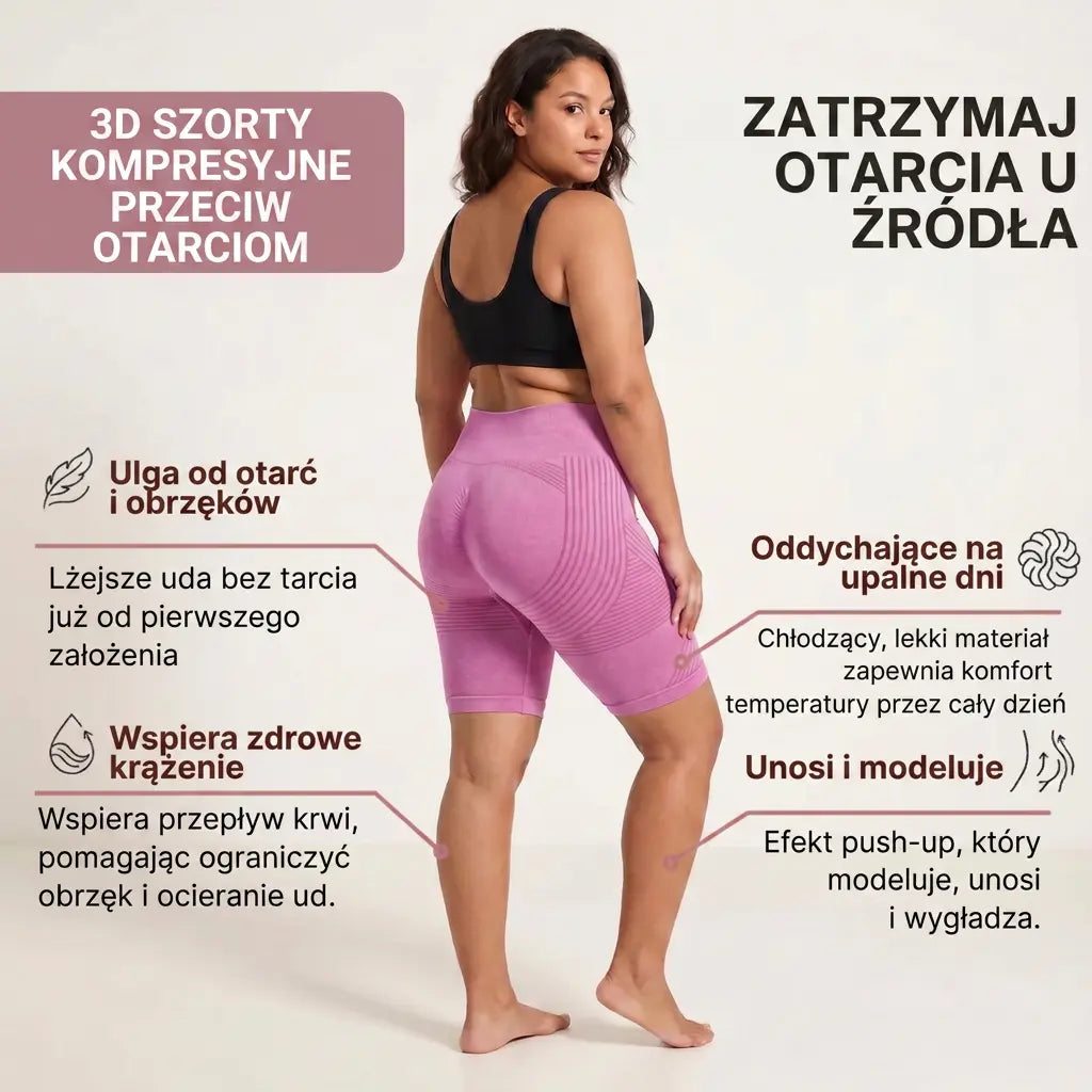 Krótkie legginsy 3D antyotarciowe
