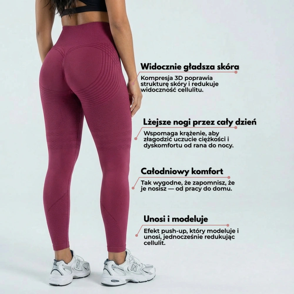 Leginsy Cellumove 3D – Bordowe