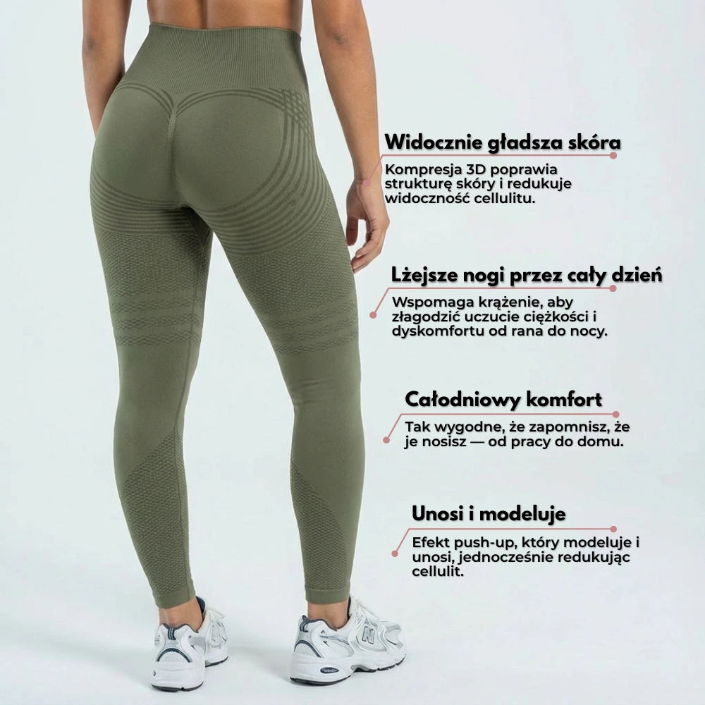 Leginsy Cellumove 3D – Zieleń Wojskowa
