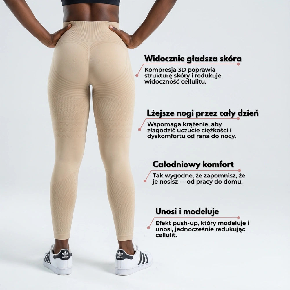 Leginsy Cellumove 3D – Beżowe