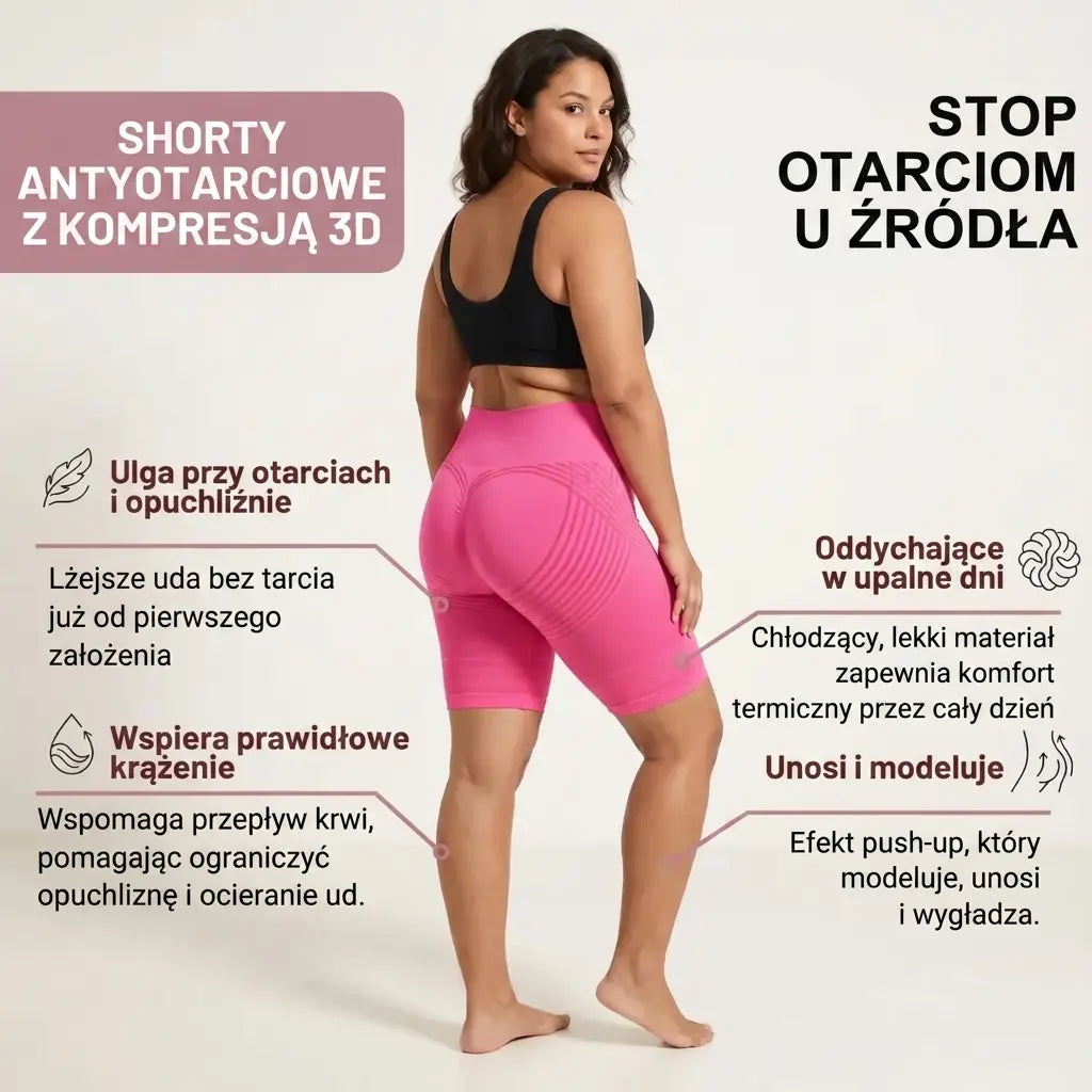 Krótkie legginsy 3D antyotarciowe